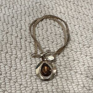 ❤️ 5/$25 Park Lane Gold Necklace with Brown Gemstone